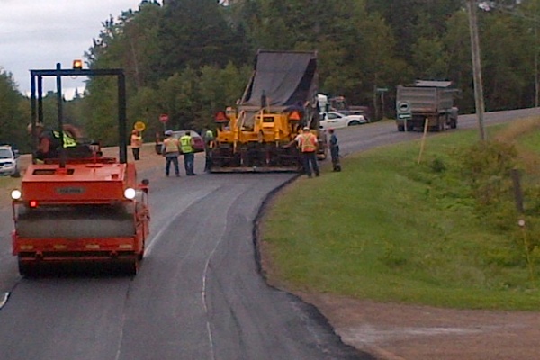 Resurfacing of a secondary roadway.